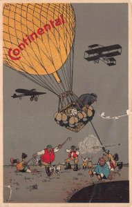 CONTINENTAL BALLOON AIRPLANES AVIATION BUENOS AIRES ARGENTINA POSTCARD (c. 1910)