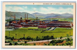 Cumberland Maryland Postcard Celanese Corp America Factory c1940 Vintage Antique