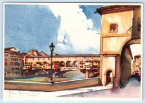 Ponte Vecchio FIRENZE Florence Italy 4x6 signed Postcard