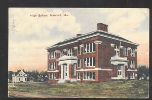 MARSHALL MISSOURI HIGH SCHOOL BUILDING VINTAGE POSTCARD MO. 1908