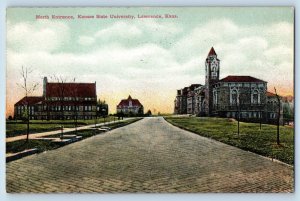 Lawrence Kansas KS Postcard North Entrance Kansas State University c1910 Vintage