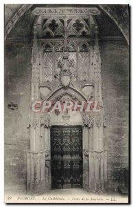 Old Postcard Bourges La Cathedrale The Sacristy Door