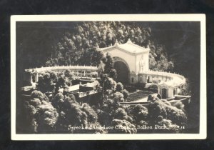 RPPC BALBOA PARK CALIFORNIA SPRECKLED OUTDOOR ORGAN OLD REAL PHOTO POSTCARD