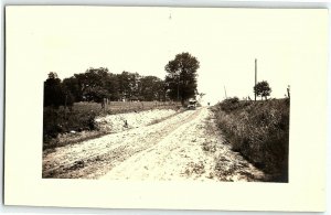 1904-18 Antique Car On A  Dirt Road Delaware OH Rppc Real Photo Postcard 