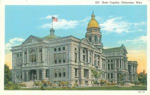 Postcard Cheyenne Wyoming Capitol Bldg With Dome, WB Unused