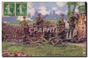 Postcard Old English Army Infantrymen in ambush