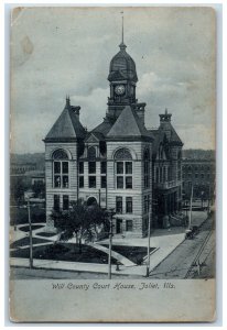 c1905 Will County Court House Joliet Illinois IL Antique Posted Postcard