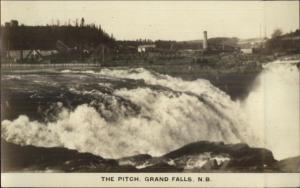 Grand Falls NB New Brunswick The Pitch Real Photo Postcard