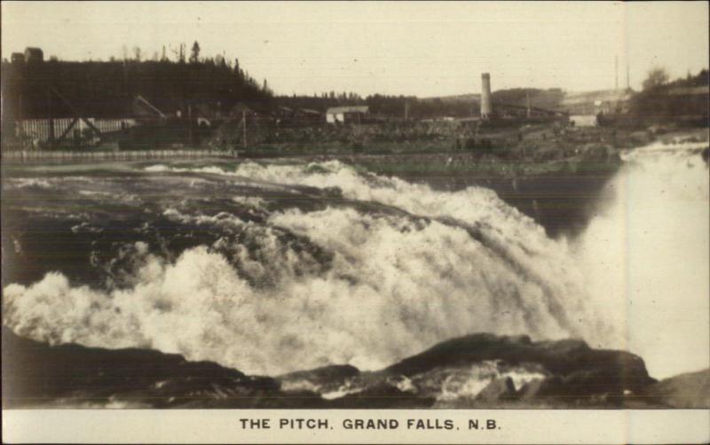 Grand Falls NB New Brunswick The Pitch Real Photo Postcard