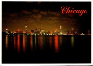 Illinois Chicago Skyline At Night