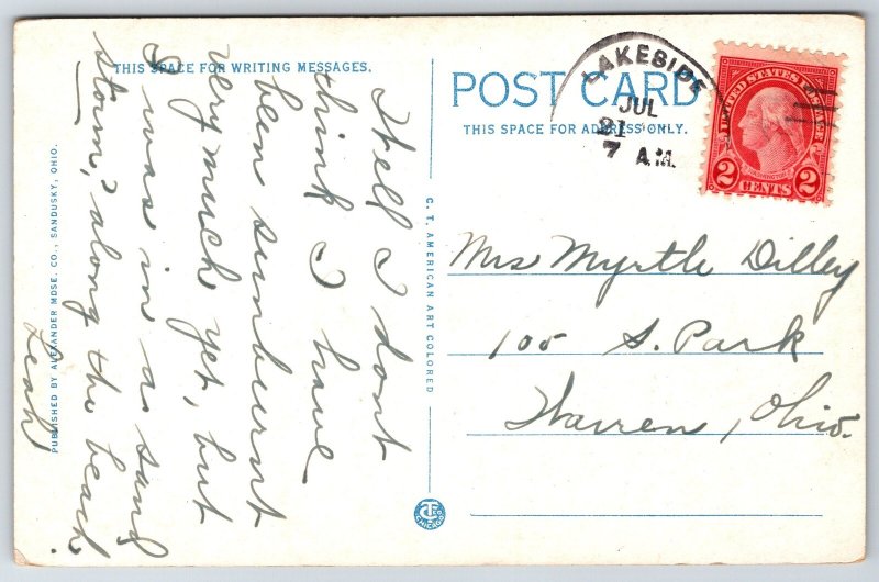 Lakeside Ohio~US Coast Guard Station Marblehead~Tower~1920s Postcard