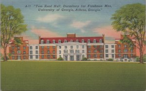 Postcard Tom Reed Hall Dormitory Freshman Men University Georgia Athens GA