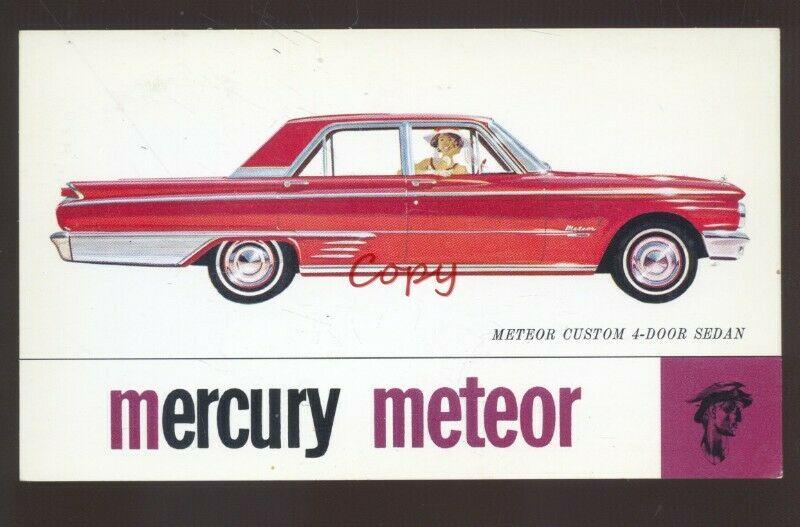 1962 MERCURY METEOR MARGARETVILLE NEW YORK CAR DEALER ADVERTISING POSTCARD