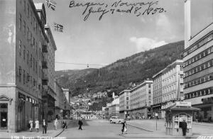 Bergen Norway Street Scene Real Photo Antique Postcard J46641