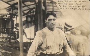 Chicago IL Pilot Dan Kreamer Airplane Before He Died c1911 VERY RARE RPPC