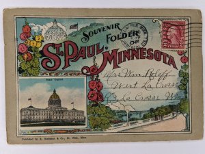 c1920s St Paul, Minn Souvenir Folder 20 Views Postcard Booklet Steinman MN 1B