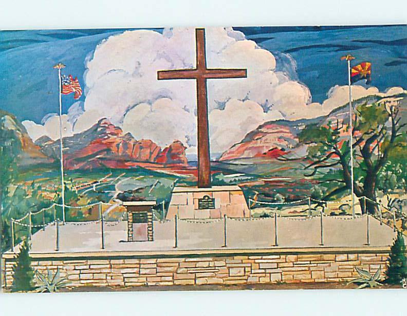 Unused Pre-1980 POSTCARD OF PAINTING OF CHURCH Sedona Arizona AZ hs6852