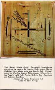 Tleji Hatral Ceremonial Sandpainting Museum of Navajo Cermeonial Art NM Postcard