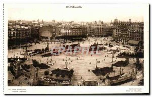 Old Postcard Barcelona Plaza Cataluna