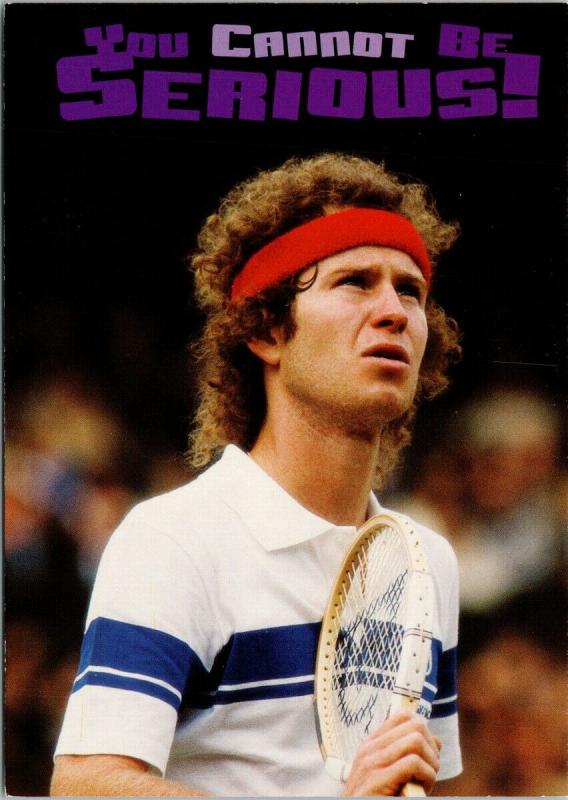 John McEnroe Tennis Star You Cannot Be Serious Michael Cole Unused Postcard D57 