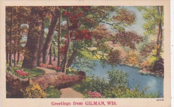 Wisconsin Greetings From Gilman 1956