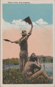 Postcard Military Signal Corps Wig Wagging