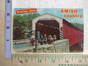 Postcard Amish Children, Greetings from the Amish Country, Ronks, Pennsylvania