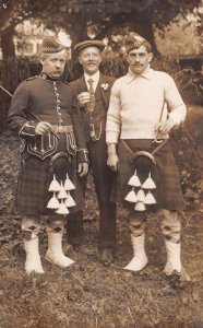 Men wearing Kilts Real Photo Vintage Postcard AA70442