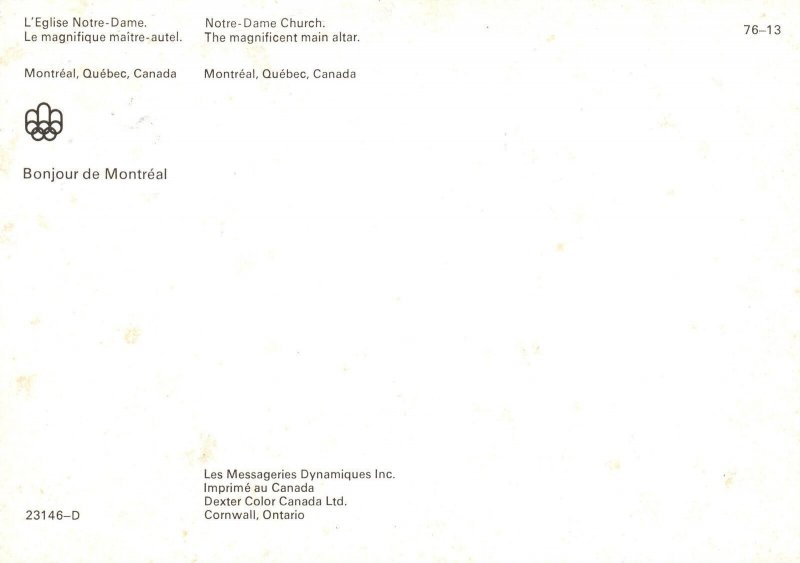 CONTINENTAL SIZE POSTCARD EGLISE NOTRE-DAME DU BONSECOURS CHURCH MAIN ALTAR