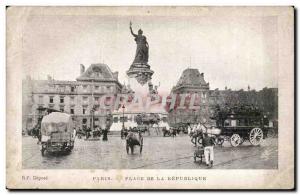 Paris Old Postcard Place de la Republique