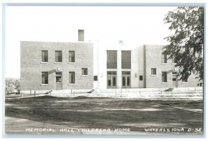 c1940 Memorial Hall Childrens Home Exterior Waverly Iowa IA RPPC Photo Postcard