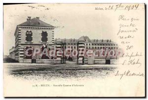 Postcard Old New Melun Infantry Barracks