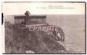 Old Postcard Cote d'Emeraude St Malo Tomb of Chateaubriand on the Grand Be