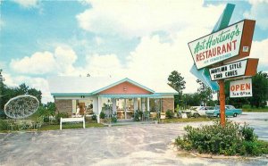 Art Hartung's Restaurant automobiles roadside Lasater Postcard 20-5967