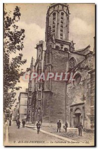 Old Postcard Aix en Provence cathedral St Sauveur