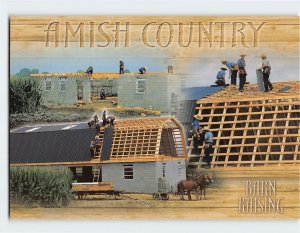 Postcard Barn Raising, Amish Country, Pennsylvania