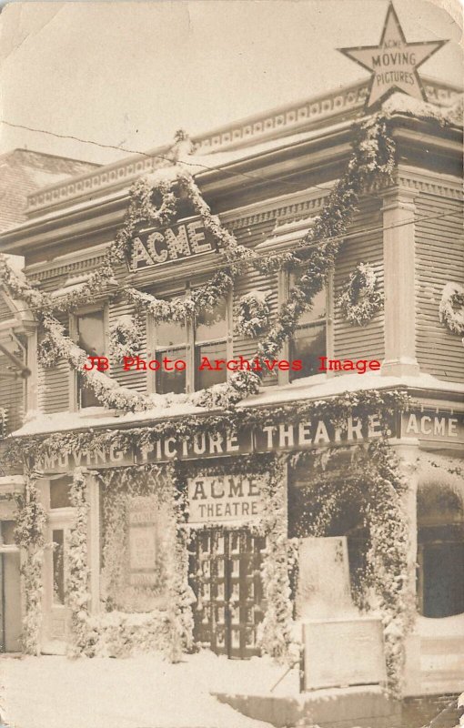 ME, Eastport, Maine, RPPC, Acme Moving Picture Theatre, Entrance View 