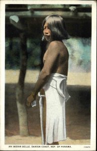 Darien Coast Panama Indian Belle Indigenous Native Vintage Postcard