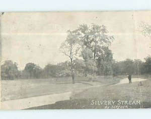 Divided-back SILVERY STREAM AT PARK Postmarked Lenox - Near Pittsfield MA AD8070