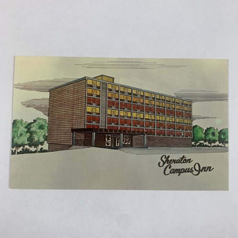 Postcard Tennessee Knoxville TN Sheraton Campus Inn University Volunteers 1960s