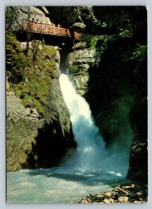 Lauterbrunnen Trummelbach Falls-Switzerland 4x6 Vintage Postcard 0186