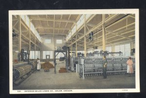 SALEM OREGON MILES LINEN COMPANY FACTORY INTERIOR VINTAGE POSTCARD