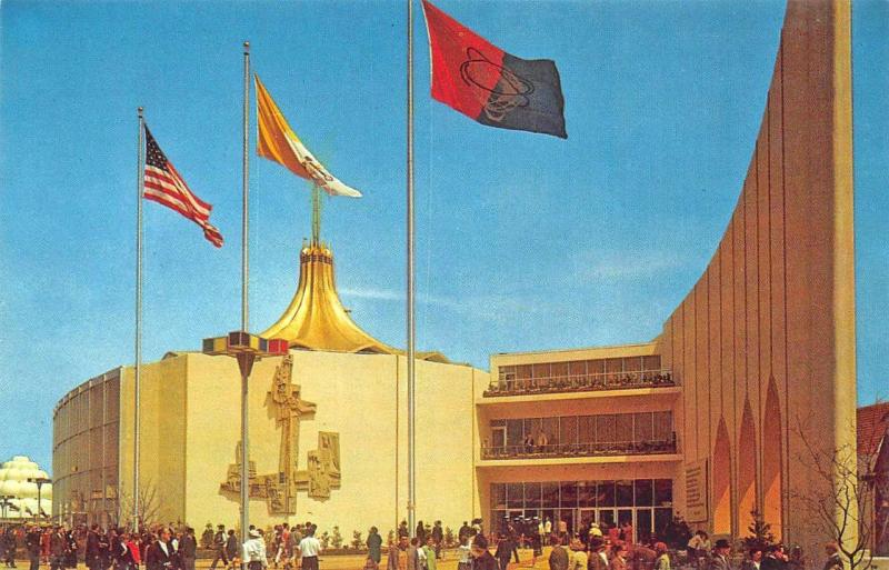 1964 New York Worlds Fair The Vatican Pavilion Original Postcard