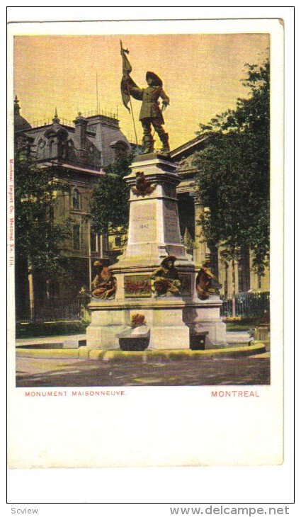 MONTREAL, Quebec, Canada, 1900-1910's; Monument Maisonneuve