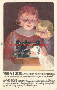 Advertising Postcard, Singer Sewing Machine 99 15K Portable, Illumination, Lille