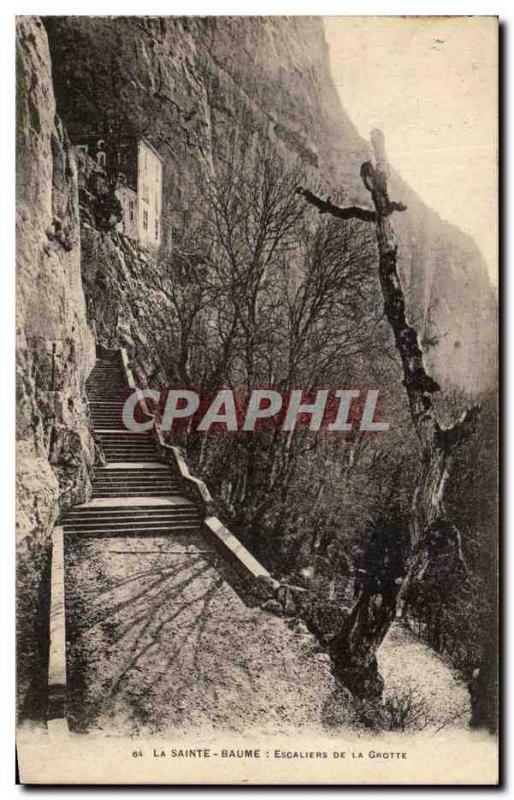 Old Postcard Stairs La Sainte Baume De La Grotte