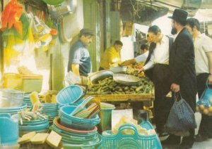 Vegetable Grocer Stall on Jerusalem Markets Isreal Market Postcard