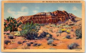 Postcard - Red Rock Canyon, Typical Desert Rock Formation - Las Vegas, Nevada