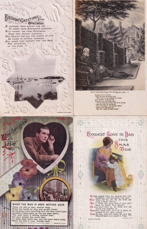 Father In Military Service Overseas Poem 4x Songcard Postcard s