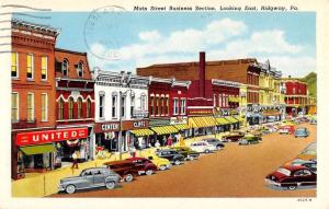 Ridgway Pennsylvania Main Street Scene Business Section Antique Postcard K71411